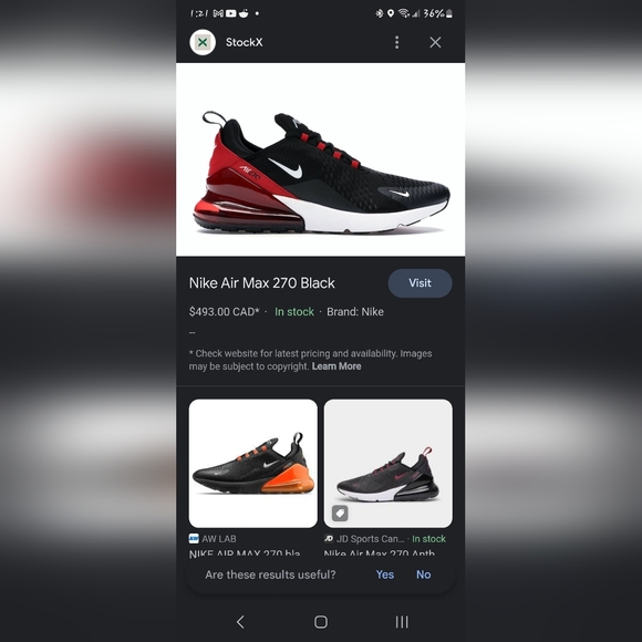 Nike Air Max 270 black red white size 12 - Picture 13 of 14